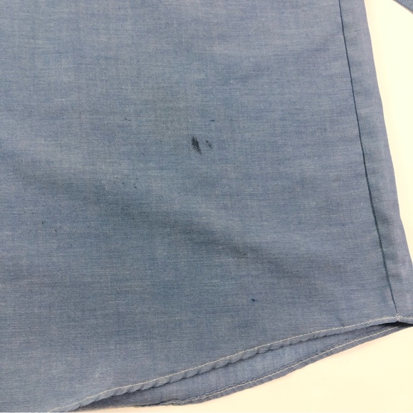 Vintage 70s Dee Cee Chambray Made in USA 1970s Workwear Men's Work Shirt - Picture 4 of 10